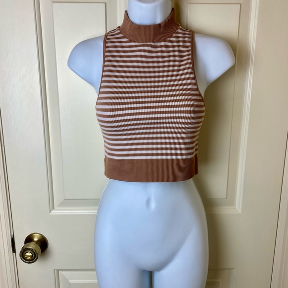 Bozzolo Tops - Mock Turtleneck Crop Top NWT